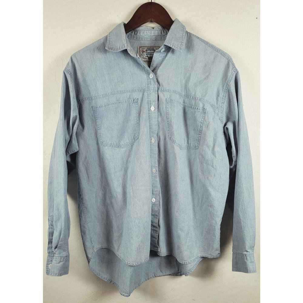 Vintage PS Gitano Unisex Denim Oversized Western 90s Y2K Chambray Shirt Sz M